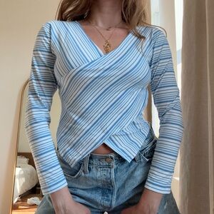 Blue Striped Women's Top